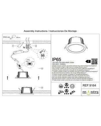 TAMPA * EMPOTRABLE IP65 30W CCT  BLANCO